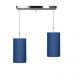 Lustre Pendente Cilindrico Duplo Base Retangular Azul