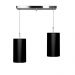 Lustre Pendente Cilindrico Duplo Base Retangular Preto