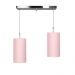Lustre Pendente Cilindrico Duplo Base Retangular Rosa