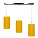 Lustre Pendente Cilindrico Triplo Base Retangular Amarelo