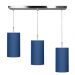 Lustre Pendente Cilindrico Triplo Base Retangular Azul