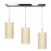 Lustre Pendente Cilindrico Triplo Base Retangular Bege