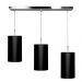 Lustre Pendente Cilindrico Triplo Base Retangular Preto
