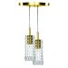 Lustre Pendente Clearcrillic Duplo Cristal Acrílico Dourado