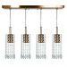 Lustre Pendente Clearcrillic Quadruplo Cristal Acr. Cobre