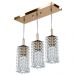 Lustre Pendente Clearcrillic Triplo Cristal Acrílico Cobre