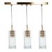 Lustre Pendente Clearcrillic Triplo Cristal Acrílico Cobre