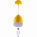 Lustre Pendente Cone Alumínio 20x14cm Amarelo + Lampada
