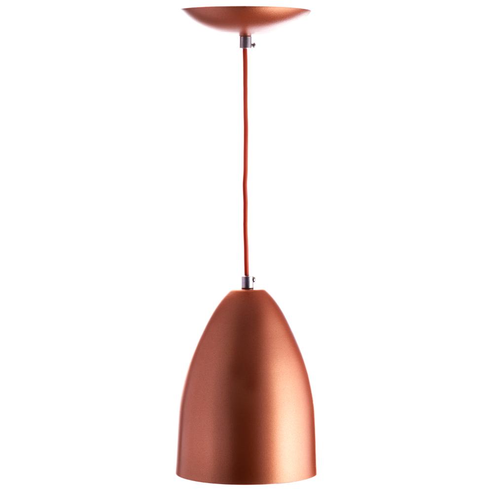 Lustre Pendente Cone Alumínio 20x14cm Cobre + Lampada
