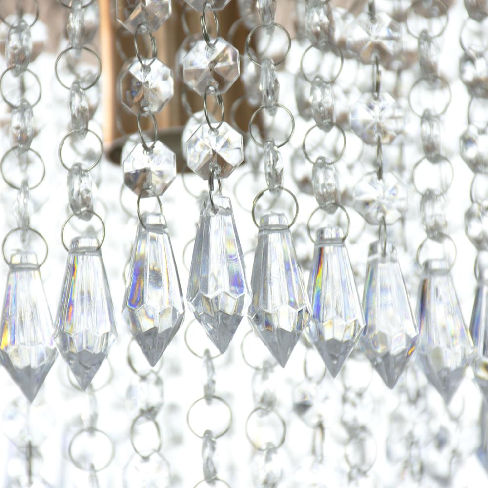 Lustre Pendente De Cristal Acrílico Manucrillic Cobre