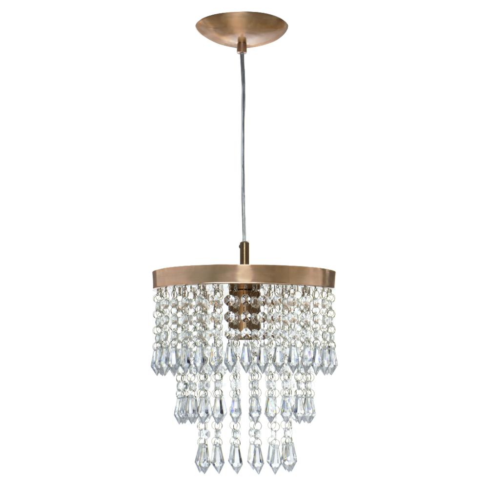Lustre Pendente De Cristal Acrílico Manucrillic Cobre