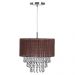 Lustre Pendente De Organza e Cristal Acrílico Manucrillic Marrom