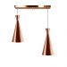 Lustre Pendente Funil Duplo Base Retangular Cobre