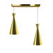 Lustre Pendente Funil Duplo Base Retangular Dourado