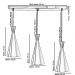Lustre Pendente Funil Triplo Base Retangular Cobre