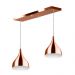 Lustre Pendente Gota Duplo Base Retangular Cobre
