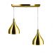 Lustre Pendente Gota Duplo Base Retangular Dourado