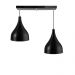 Lustre Pendente Gota Duplo Base Retangular Preto