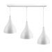 Lustre Pendente Gota Triplo Base Retangular Branco