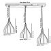 Lustre Pendente Gota Triplo Base Retangular Branco