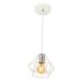 Lustre Pendente Luminária Diamante Aramado Branco