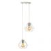 Lustre Pendente Luminária Diamante Aramado Duplo Branco