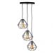 Lustre Pendente Luminária Diamante Aramado Triplo Preto