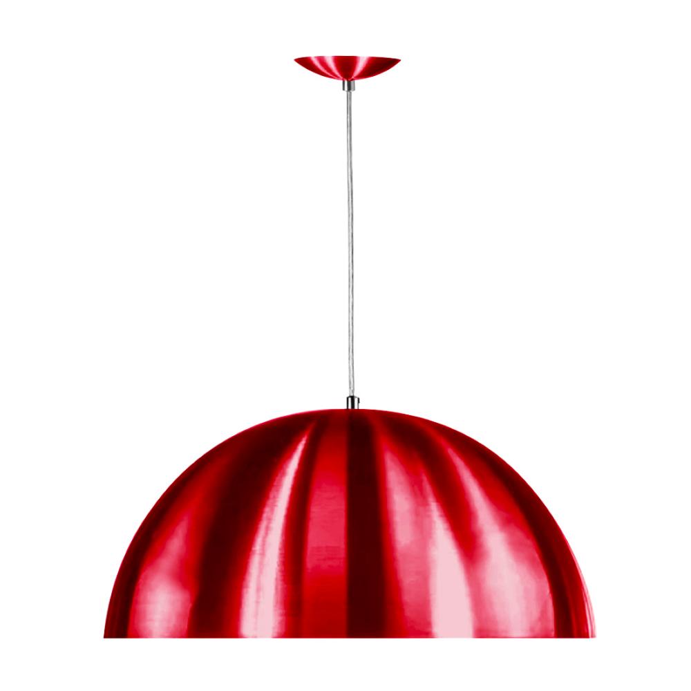 Lustre Pendente Meia Lua 40cm Alumínio Cereja Magnifico