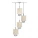 Lustre Pendente Quadclear Organza Quadrado Bege Magnífico