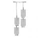 Lustre Pendente Quadclear Organza Quadrado Cinza Magnífico