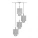Lustre Pendente Quadclear Organza Quadrado Cinza Magnífico