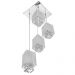 Lustre Pendente Quadclear Organza Quadrado Cinza Magnífico