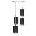 Lustre Pendente Quadclear Organza Quadrado Preto Magnífico