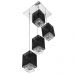 Lustre Pendente Quadclear Organza Quadrado Preto Magnífico