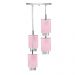 Lustre Pendente Quadclear Organza Quadrado Rosa Magnífico