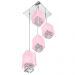 Lustre Pendente Quadclear Organza Quadrado Rosa Magnífico