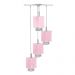 Lustre Pendente Quadclear Organza Quadrado Rosa Magnífico
