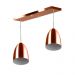 Lustre Pendente Sadan Duplo Base Retangular Cobre