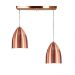 Lustre Pendente Sadan Duplo Base Retangular Cobre