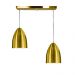 Lustre Pendente Sadan Duplo Base Retangular Dourado