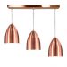 Lustre Pendente Sadan Triplo Base Retangular Cobre