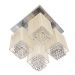Lustre Plafon Quadclear Organza Quadrado Bege Maravilhoso