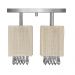 Lustre Plafon Quadclear Organza Quadrado Bege Maravilhoso