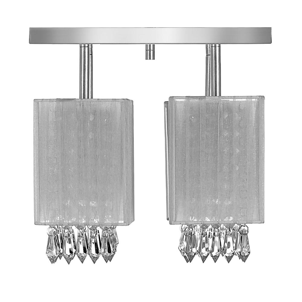 Lustre Plafon Quadclear Organza Quadrado Cinza Maravilhoso