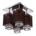 Lustre Plafon Quadclear Organza Quadrado Marrom Maravilhoso