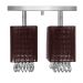 Lustre Plafon Quadclear Organza Quadrado Marrom Maravilhoso