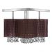 Lustre Plafon Quadclear Organza Quadrado Marrom Maravilhoso