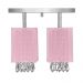 Lustre Plafon Quadclear Organza Quadrado Rosa Maravilhoso
