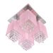 Lustre Plafon Quadclear Organza Quadrado Rosa Maravilhoso