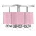 Lustre Plafon Quadclear Organza Quadrado Rosa Maravilhoso